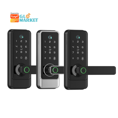 Glomarket Tuya Wifi Keyless Deadbolt Lock Serraduras Electric Handle Khóa cửa trước với bàn phím Khóa kỹ thuật số ngón tay thông minh