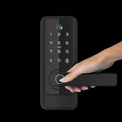 Glomarket Tuya Wifi Keyless Deadbolt Lock Serraduras Electric Handle Khóa cửa trước với bàn phím Khóa kỹ thuật số ngón tay thông minh