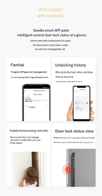 Glomarket Nhận dạng khuôn mặt 3D Tuya Wifi Chốt cửa trượt nhôm Khóa ngón tay không thấm nước Khóa cửa kính