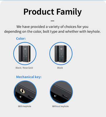Glomarket Wifi Tuya Ứng dụng điều khiển từ xa Smart fingerprint Glass Door Lock Card Password Face Unlock For Push Cửa trượt