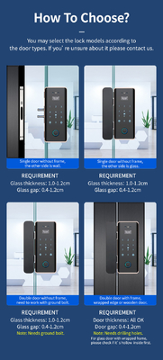 Glomarket Wifi Tuya Ứng dụng điều khiển từ xa Smart fingerprint Glass Door Lock Card Password Face Unlock For Push Cửa trượt