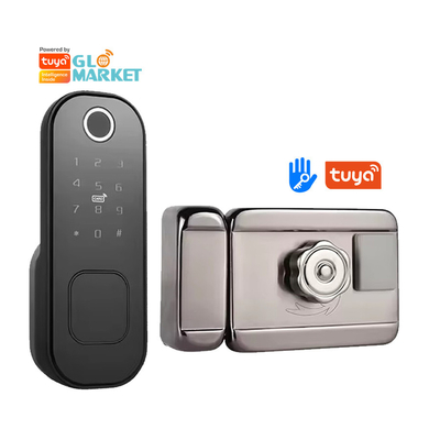 Glomarket Smart Home Kiểm phòng nước Smart Electric Rim Lock với Tuya APP Control WIFI Cửa ngoài cửa ngón tay Smart Lock