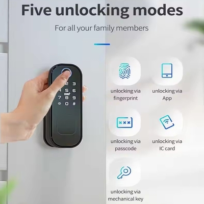 Glomarket Smart Home Kiểm phòng nước Smart Electric Rim Lock với Tuya APP Control WIFI Cửa ngoài cửa ngón tay Smart Lock