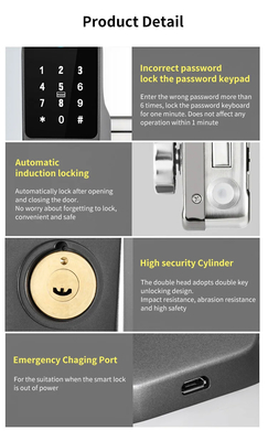 Glomarket Tuya chống nước TTLock kỹ thuật số mở khóa từ xa Khóa thông minh bằng dấu vân tay hai mặt