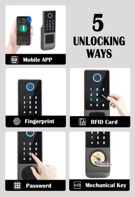 Glomarket Tuya chống nước TTLock kỹ thuật số mở khóa từ xa Khóa thông minh bằng dấu vân tay hai mặt