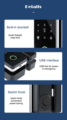 Glomarket Tuya Khóa cửa kính thông minh dấu vân tay sinh trắc học BLE Khóa điện tử thông minh Cho văn phòng Cửa kính