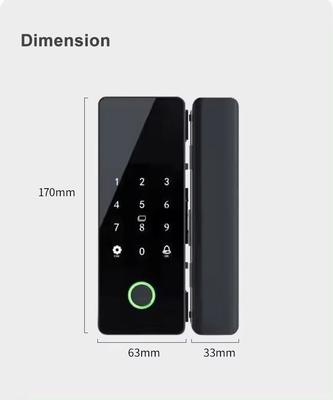 Glomarket Tuya Khóa cửa kính thông minh dấu vân tay sinh trắc học BLE Khóa điện tử thông minh Cho văn phòng Cửa kính
