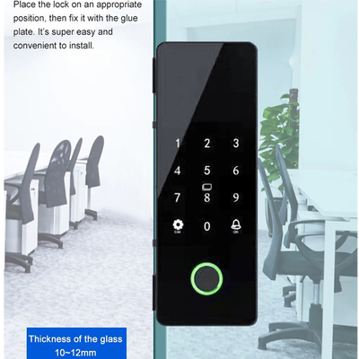 Glomarket Tuya Khóa cửa kính thông minh dấu vân tay sinh trắc học BLE Khóa điện tử thông minh Cho văn phòng Cửa kính