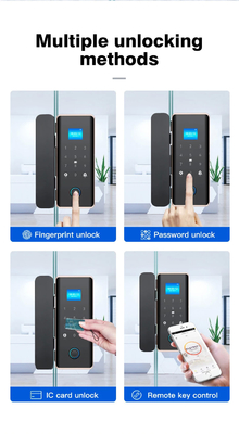 Glomarket Khóa cửa kính thông minh Wifi điều khiển từ xa Tuya ứng dụng Văn phòng Khóa thẻ kỹ thuật số dấu vân tay sinh trắc học Khóa cửa