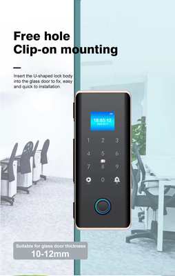 Glomarket Khóa cửa kính thông minh Wifi điều khiển từ xa Tuya ứng dụng Văn phòng Khóa thẻ kỹ thuật số dấu vân tay sinh trắc học Khóa cửa
