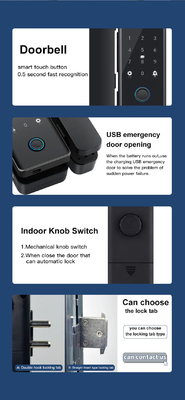 Glomarket Khóa cửa kính thông minh Wifi điều khiển từ xa Tuya ứng dụng Văn phòng Khóa thẻ kỹ thuật số dấu vân tay sinh trắc học Khóa cửa