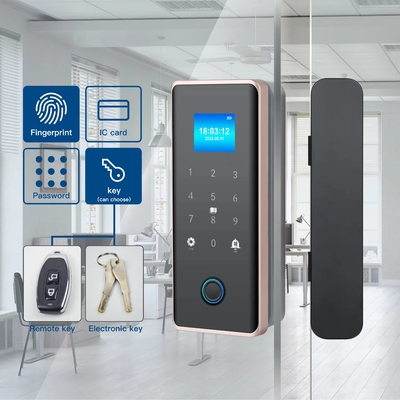 Glomarket Khóa cửa kính thông minh Wifi điều khiển từ xa Tuya ứng dụng Văn phòng Khóa thẻ kỹ thuật số dấu vân tay sinh trắc học Khóa cửa