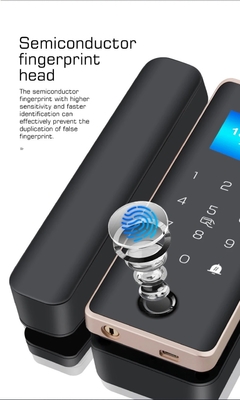 Glomarket Khóa cửa kính thông minh Wifi điều khiển từ xa Tuya ứng dụng Văn phòng Khóa thẻ kỹ thuật số dấu vân tay sinh trắc học Khóa cửa