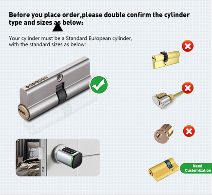 Glomarket Tuya Ttlock Smart Digital Keyless Door Lock Cylinder Combination Password &amp; Card Khóa điện tử Các thùng khóa thông minh