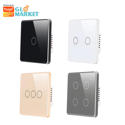 Glomarket Smart EU/UK 1-4Gang Wall Switch WIFI/Zigbee Glass Panel Light Switch Tuya Smart Switch Với Google Alexa