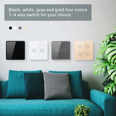 Glomarket Smart EU/UK 1-4Gang Wall Switch WIFI/Zigbee Glass Panel Light Switch Tuya Smart Switch Với Google Alexa