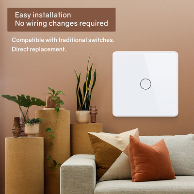 Glomarket Smart EU/UK 1-4Gang Wall Switch WIFI/Zigbee Glass Panel Light Switch Tuya Smart Switch Với Google Alexa