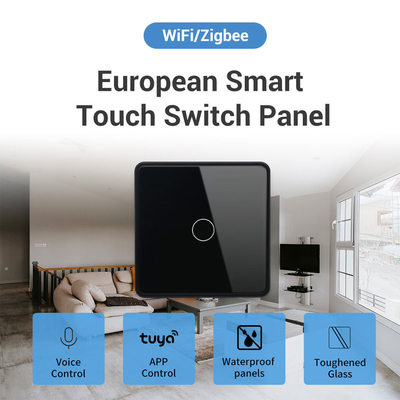 Glomarket Smart EU/UK 1-4Gang Wall Switch WIFI/Zigbee Glass Panel Light Switch Tuya Smart Switch Với Google Alexa