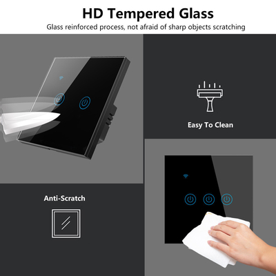 Glomarket EU 1/2/3/4 Gang Tuya Smart Switch Light Alexa Voice Control Touch Glass Wall Wireless Wifi Switch Điện