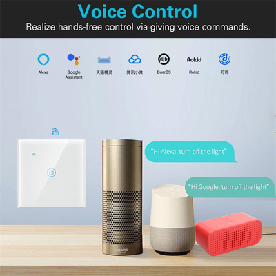 Glomarket EU 1/2/3/4 Gang Tuya Smart Switch Light Alexa Voice Control Touch Glass Wall Wireless Wifi Switch Điện