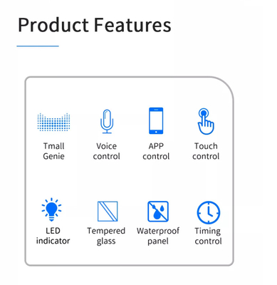 Chuyển đổi rèm cửa thông minh Wifi/Zigbee Voice Control Google Assistant Chuyển đổi màn hình cảm ứng thông minh tiêu chuẩn EU APP Chuyển đổi cửa nhà để xe
