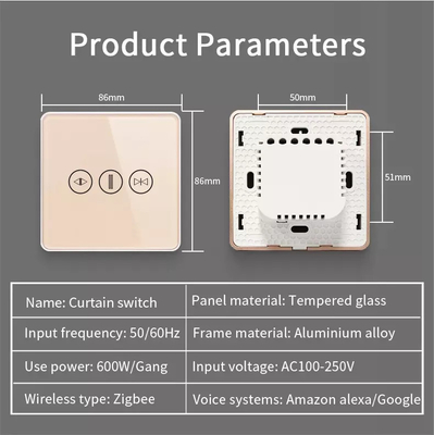 Chuyển đổi rèm cửa thông minh Wifi/Zigbee Voice Control Google Assistant Chuyển đổi màn hình cảm ứng thông minh tiêu chuẩn EU APP Chuyển đổi cửa nhà để xe