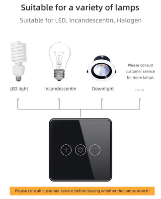 Glomarket Tuya Wifi Công Tắc Thông Minh Không Dây Kính Pha Lê Bảng Cảm Ứng Tường Công Tắc Thông Minh Đèn Mờ Wi-Fi Cho Nhà Thông Minh