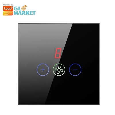 Glomarket Tuya Chuyển đổi quạt trần Wifi thông minh Eu Tiêu chuẩn kính cảm ứng tường Ứng dụng điều khiển từ xa Chuyển đổi tốc độ quạt điện