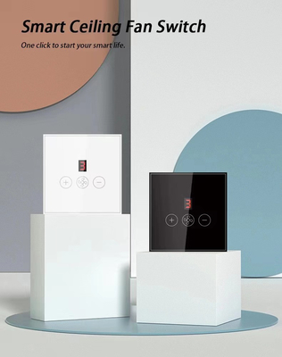 Glomarket Tuya Chuyển đổi quạt trần Wifi thông minh Eu Tiêu chuẩn kính cảm ứng tường Ứng dụng điều khiển từ xa Chuyển đổi tốc độ quạt điện