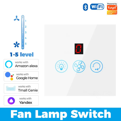 Glomarket Tuya Wifi Fan Light Switch Touch 3 In 1 Switch 5 Speed Adjustment Ceiling Fan Switch Cho Alexa Google Home