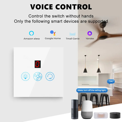 Glomarket Tuya Wifi Fan Light Switch Touch 3 In 1 Switch 5 Speed Adjustment Ceiling Fan Switch Cho Alexa Google Home