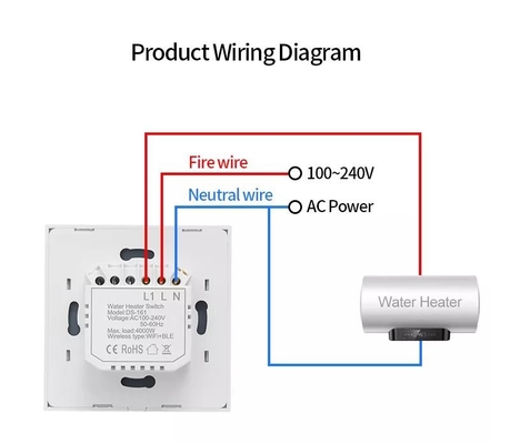Glomarket Smart Home điều khiển từ xa bằng giọng nói bảng điều khiển cảm ứng máy sưởi nước chuyển đổi Tuya Wifi không dây nồi hơi chuyển đổi