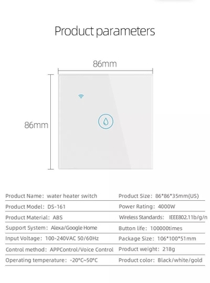 Glomarket Smart Home điều khiển từ xa bằng giọng nói bảng điều khiển cảm ứng máy sưởi nước chuyển đổi Tuya Wifi không dây nồi hơi chuyển đổi