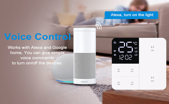 Glomarket Tuya Wifi Smart Wall Light Switch 1/2/3 Gang hỗ trợ Voice/app/touch Control Với màn hình hiển thị nhiệt độ