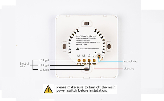 Glomarket Tuya Wifi Smart Wall Light Switch 1/2/3 Gang hỗ trợ Voice/app/touch Control Với màn hình hiển thị nhiệt độ