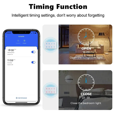 Glomarket Smart Home 8 Gang Wall Switch US Tiêu chuẩn Tuya Voice APP điều khiển từ xa không dây Wall Touch Light Switch
