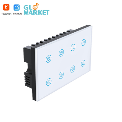 Glomarket Smart Home 8 Gang Wall Switch US Tiêu chuẩn Tuya Voice APP điều khiển từ xa không dây Wall Touch Light Switch