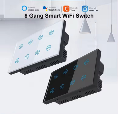 Glomarket Smart Home 8 Gang Wall Switch US Tiêu chuẩn Tuya Voice APP điều khiển từ xa không dây Wall Touch Light Switch
