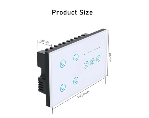 Glomarket Tuya Smart Wall Touch Switch Glass Panel Đèn điện Và Fan Switch Smart Life Alexa Voice Control