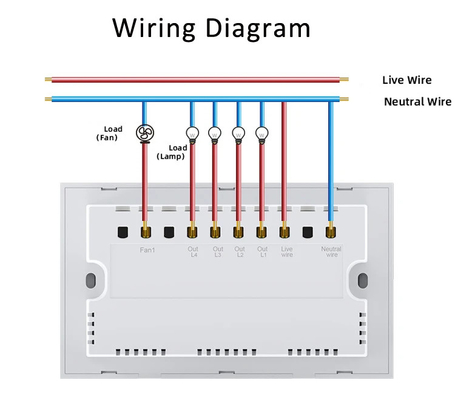 Glomarket Tuya Smart Wall Touch Switch Glass Panel Đèn điện Và Fan Switch Smart Life Alexa Voice Control