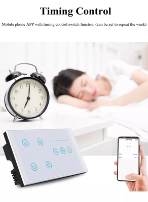 Glomarket Tuya Smart Wall Touch Switch Glass Panel Đèn điện Và Fan Switch Smart Life Alexa Voice Control