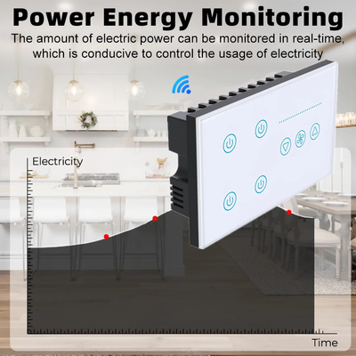 Glomarket Tuya Smart Wall Touch Switch Glass Panel Đèn điện Và Fan Switch Smart Life Alexa Voice Control