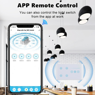 Glomarket Tuya Smart Wall Touch Switch Glass Panel Đèn điện Và Fan Switch Smart Life Alexa Voice Control