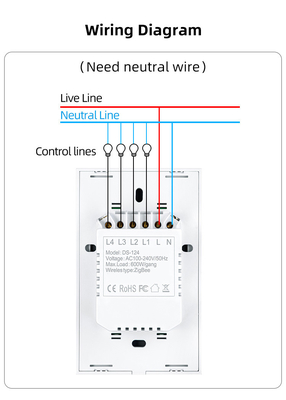Sản phẩm thiết kế mới của Glomarket Tuya Smart Wifi Wall Switch Us Standard Glass Touch Panel Light Switch Support App điều khiển từ xa