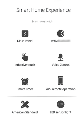 Sản phẩm thiết kế mới của Glomarket Tuya Smart Wifi Wall Switch Us Standard Glass Touch Panel Light Switch Support App điều khiển từ xa