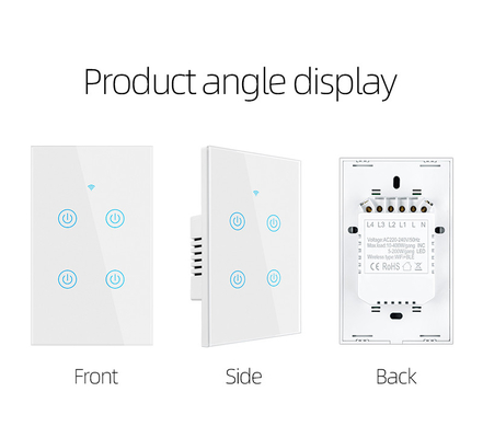 Sản phẩm thiết kế mới của Glomarket Tuya Smart Wifi Wall Switch Us Standard Glass Touch Panel Light Switch Support App điều khiển từ xa