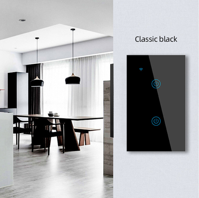 Sản phẩm thiết kế mới của Glomarket Tuya Smart Wifi Wall Switch Us Standard Glass Touch Panel Light Switch Support App điều khiển từ xa