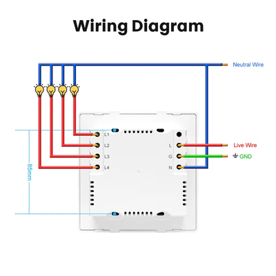 Glomarket Smart Wifi Brazil Tiêu chuẩn Smart Home Tuya Smart 4 Gang Switch And Socket Wifi Smart Wall Socket Làm việc với Alexa