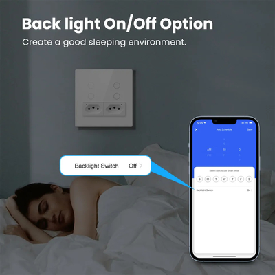 Glomarket Smart Wifi Brazil Tiêu chuẩn Smart Home Tuya Smart 4 Gang Switch And Socket Wifi Smart Wall Socket Làm việc với Alexa