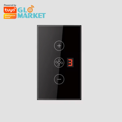 Glomarket Tuya Ứng dụng điều khiển từ xa bằng giọng nói Hiển thị Cấp độ 5 Tốc độ gió Tiêu chuẩn Wifi Quạt trần thủy tinh Khả năng cảm ứng Bức tường